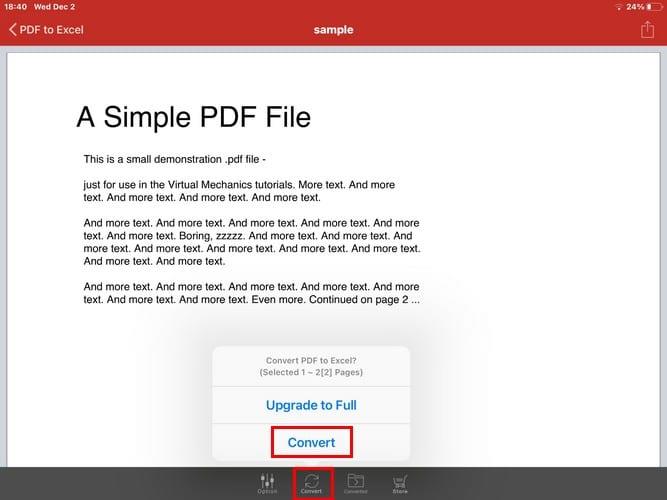 Cách biến PDF thành bảng tính Excel
