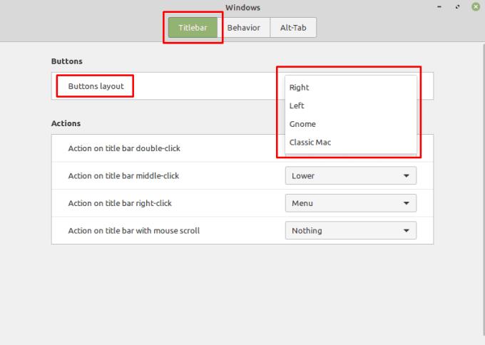 Linux Mint: วิธีกำหนดค่า Titlebar ของ Windows