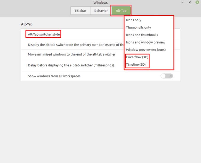 Linux Mint: So konfigurieren Sie, wie Alt-Tab funktioniert