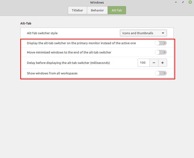 Linux Mint : Comment configurer le fonctionnement de Alt-Tab