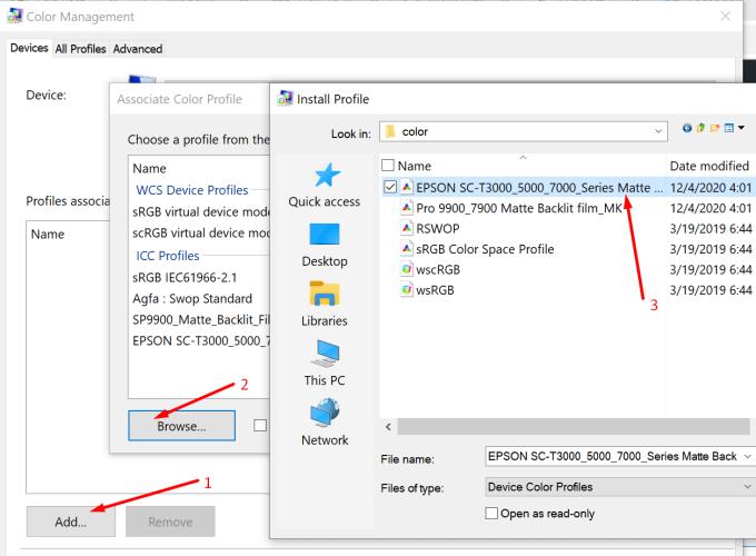 Windows 10 : Comment installer un profil ICC