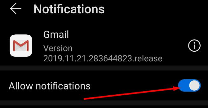 Réparer les notifications Gmail ne disparaîtra pas