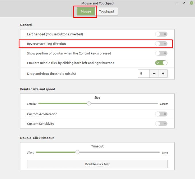 Linux Mint: So invertieren Sie die Scrollrichtung