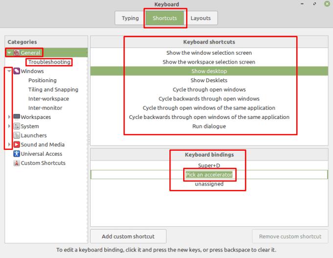 Linux Mint : Comment lier à nouveau les raccourcis clavier du système