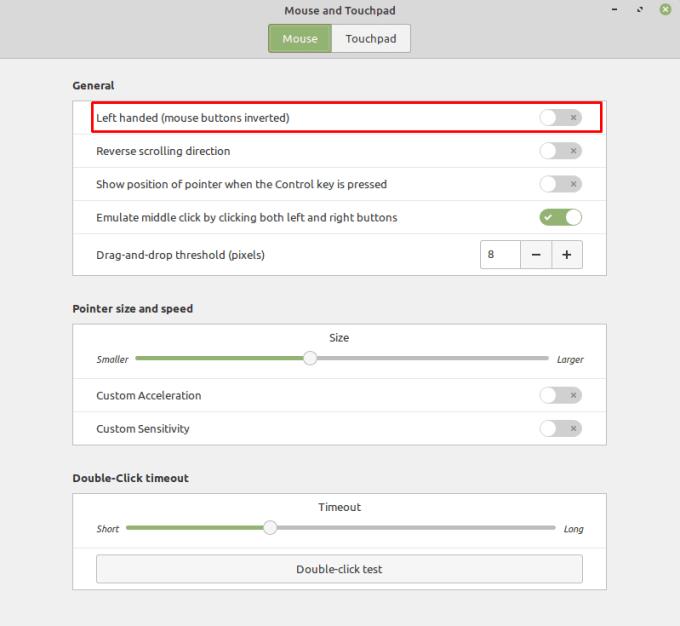 Linux Mint: วิธีเปลี่ยน Handed-Ness ของเมาส์