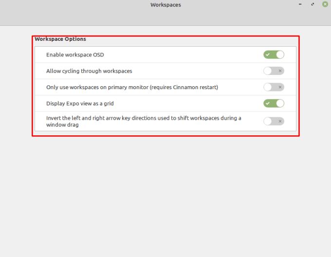 Linux Mint: werkruimten configureren