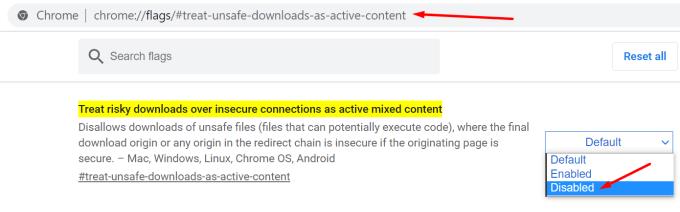 Chrome: 이 파일을 안전하게 다운로드할 수 없습니다.