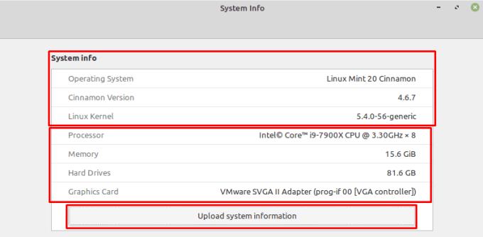 Linux Mint: Cách xem thông tin hệ thống