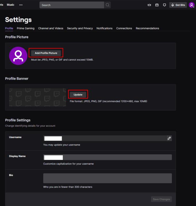 Twitch Tv プロフィール写真とバナーを追加する方法