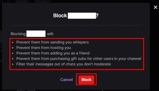 Twitch.tv：ユーザーをブロックする方法