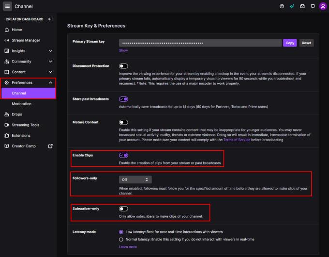 Twitch Tv ストリームのクリップを作成できるユーザーを制限する方法