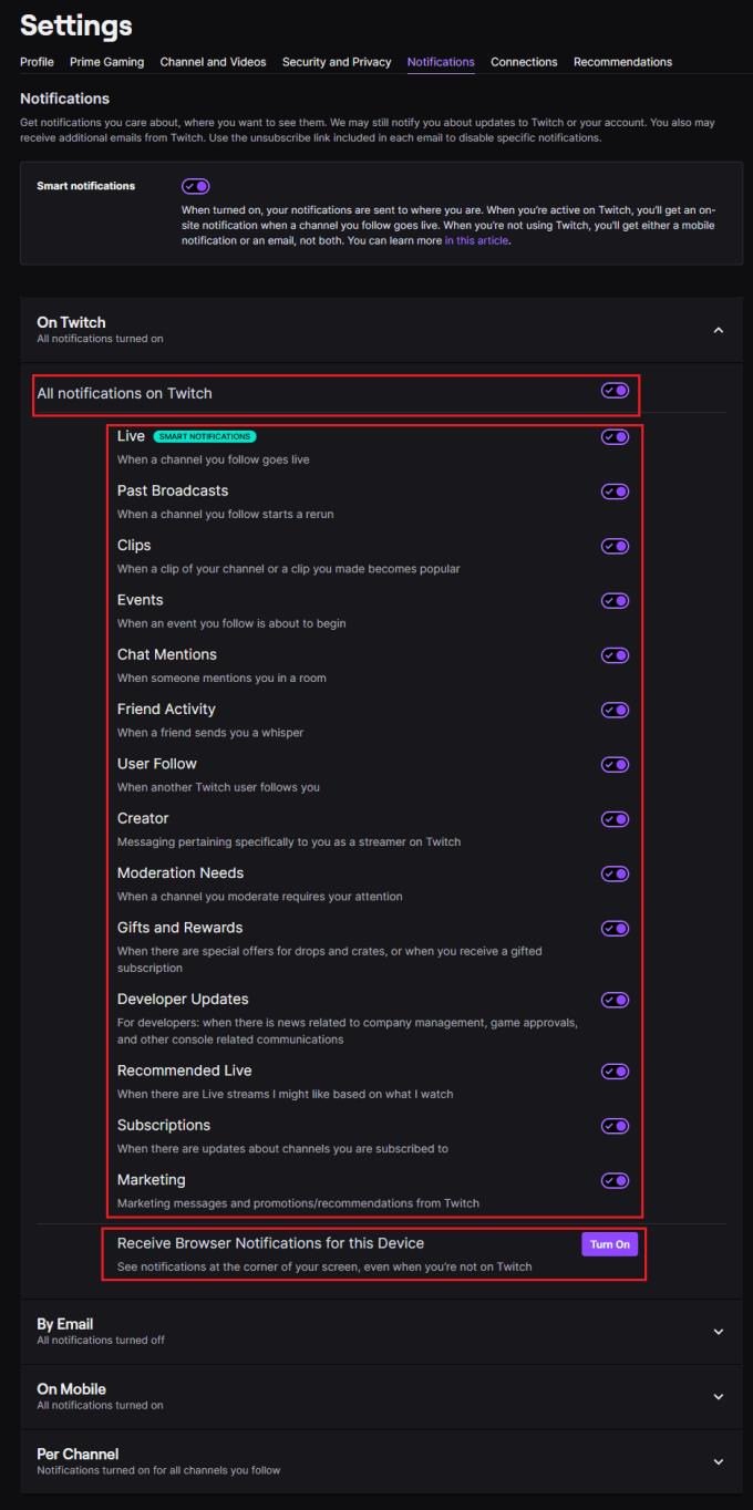 Twitch Tv 如何管理您的通知設置