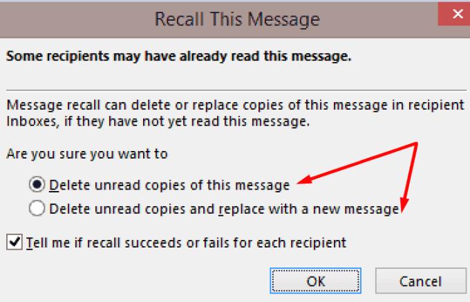 Làm cách nào để biết liệu email của tôi có được thu hồi trong Outlook hay không?