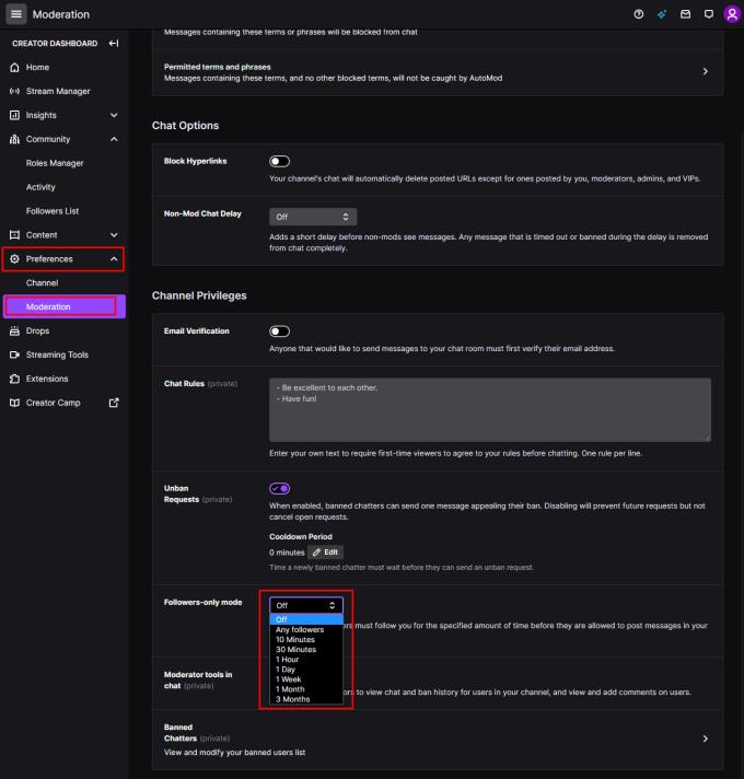 Twitch Tv チャットをフォロワー専用モードに制限する方法