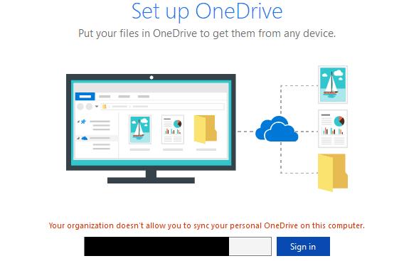 OneDrive: impedisce agli utenti di sincronizzare gli account personali