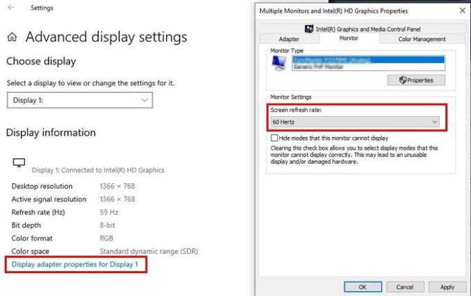 Windows 10: Thay đổi nhanh tốc độ làm mới của màn hình