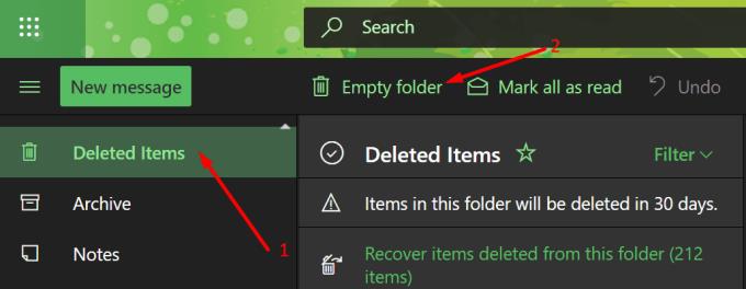 Outlook: อีเมลบางฉบับไม่แสดงในกล่องจดหมาย