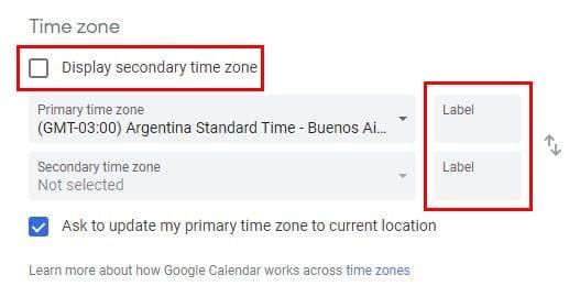 Google ปฏิทิน: วิธีเพิ่มเขตเวลาอื่น