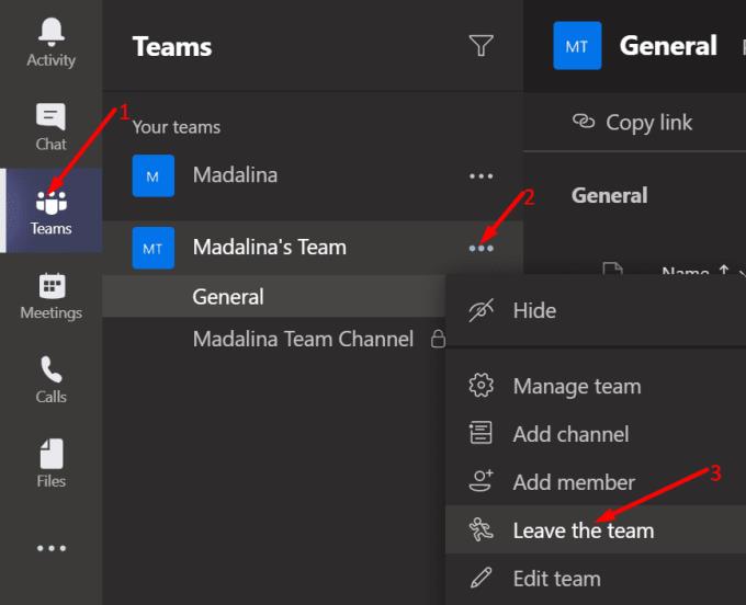 Microsoft Teams: Cách thoát khỏi một nhóm
