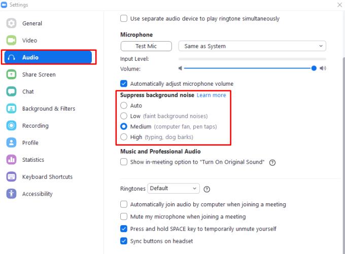 Zoom : Comment activer la suppression du bruit de fond