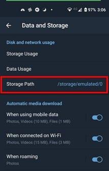 Telegram: come fare in modo che l'app utilizzi la scheda SD per l'archiviazione
