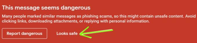 Gmail: dit bericht lijkt gevaarlijk