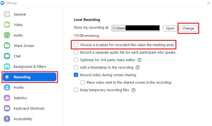 Zoom: come modificare la posizione di registrazione locale predefinita