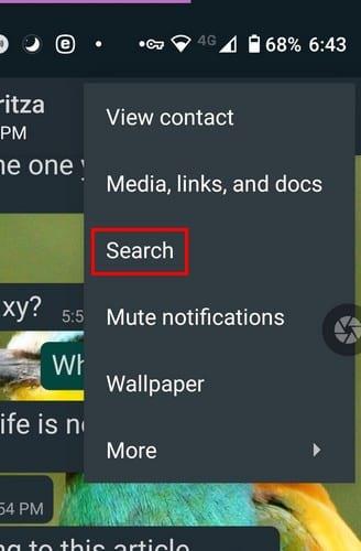 WhatsApp：特定のメッセージを見つける方法