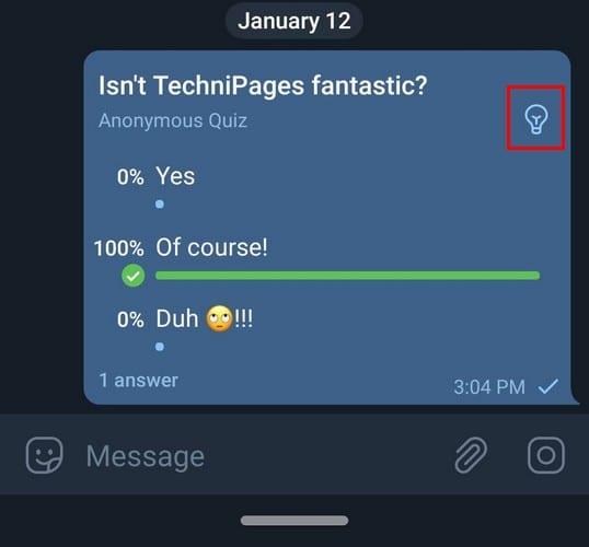 Telegram: come creare una domanda del sondaggio