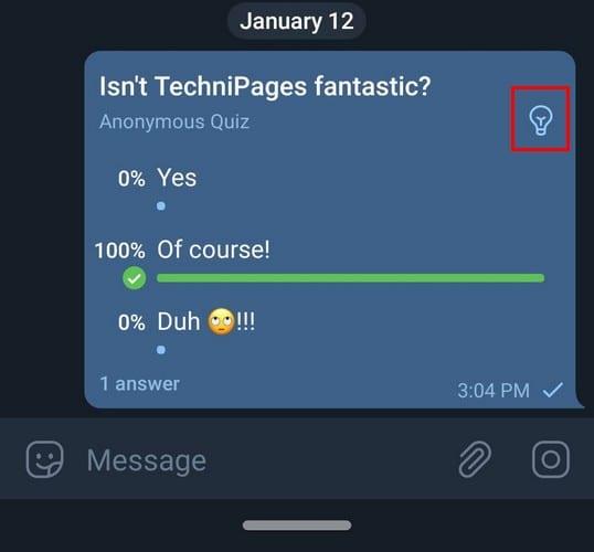 Telegram: een poll-vraag maken