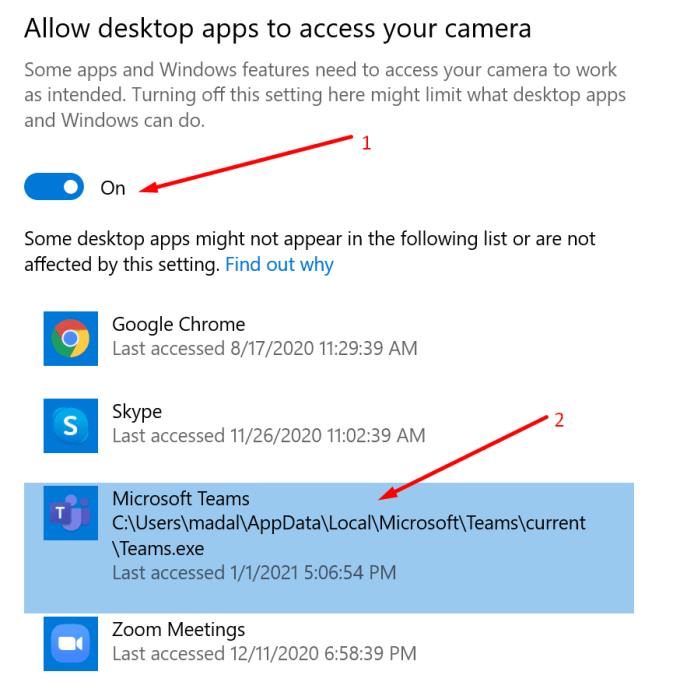 Fix Microsoft Teams detecteert camera niet