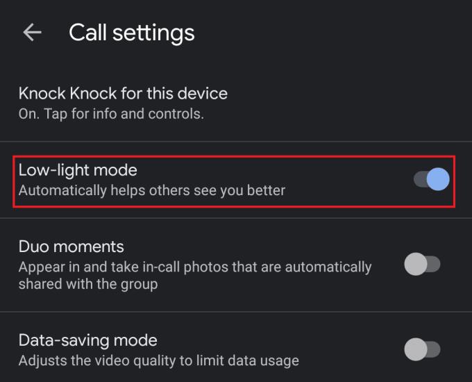 Google Duo auf Android: So aktivieren Sie den Low-Light-Modus