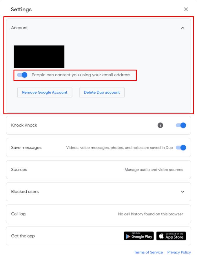 Google Duo：他の人があなたのメールアドレスを使用してあなたに連絡できないようにする方法