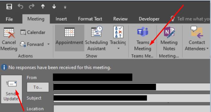 วิธีแปลงการประชุม Outlook เป็นการประชุมทีม