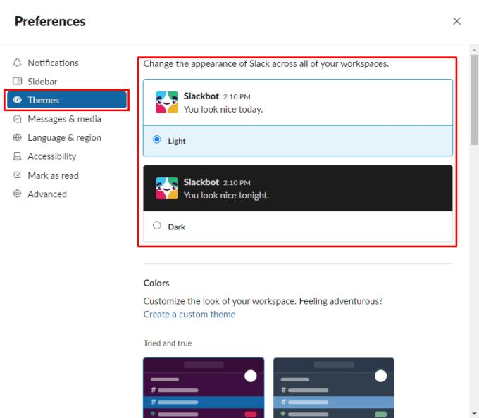 Slack: come configurare il tuo tema