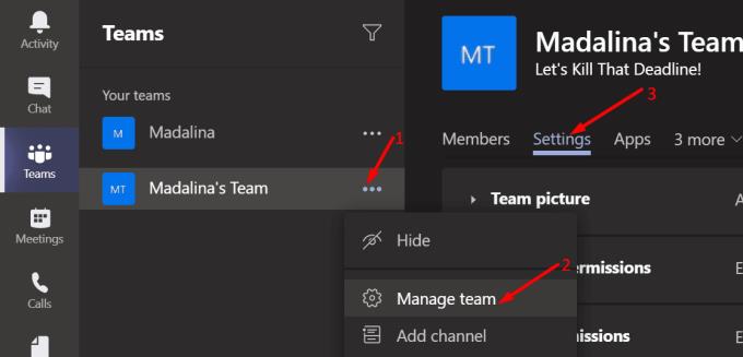 Ngăn người dùng MS Team tạo kênh và nhóm