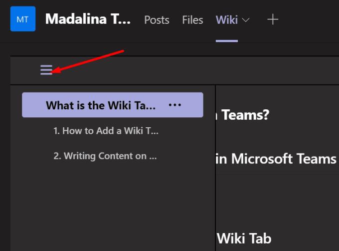 Microsoft Teamsの[Wiki]タブとは何ですか？