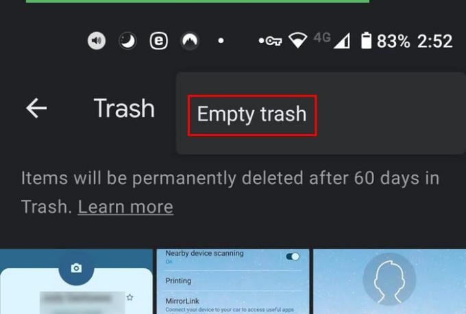 Googleフォト：ゴミを出す方法