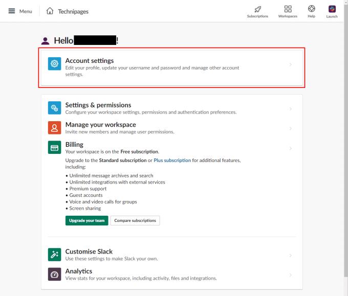 Slack: come cambiare la password