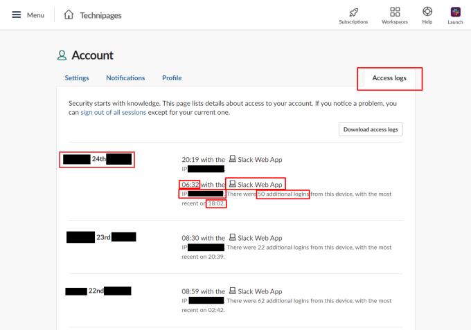 Slack: como visualizar os registros de acesso da sua conta