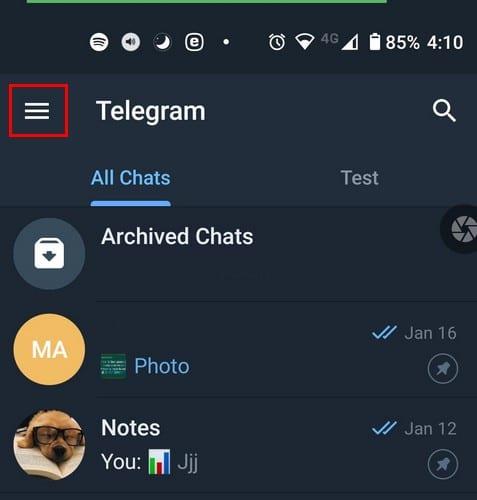 Como interromper notificações de telegrama ingressadas no Android