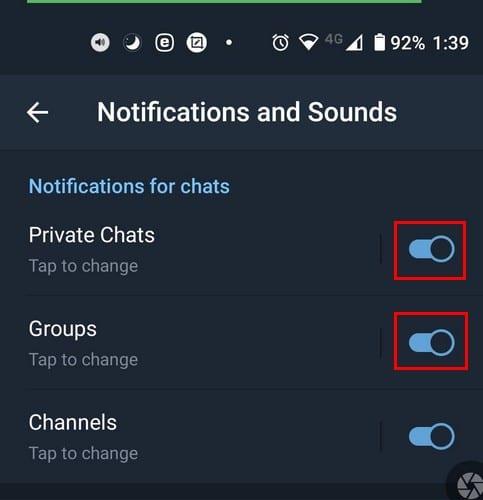 Cách tắt thông báo Telegram