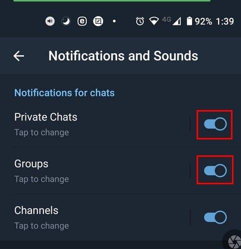 Comment désactiver les notifications de télégramme