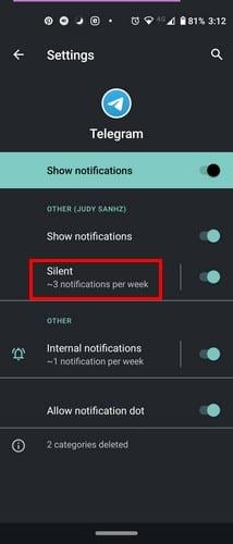 Como desativar notificações por telegrama