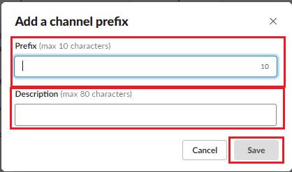 Slack：新しいチャネルプレフィックスを追加する方法