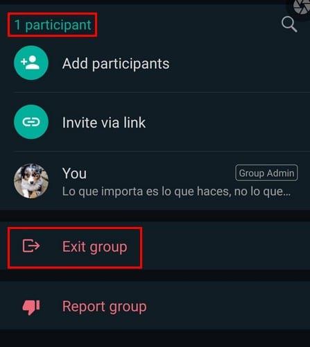 Hoe maak je een WhatsApp-groep met jou als enige lid?