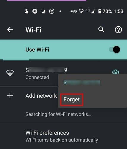 Android 10: Opgeslagen wifi-verbindingen wissen