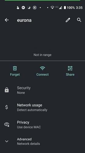 Android 10: como apagar conexões wi-fi salvas