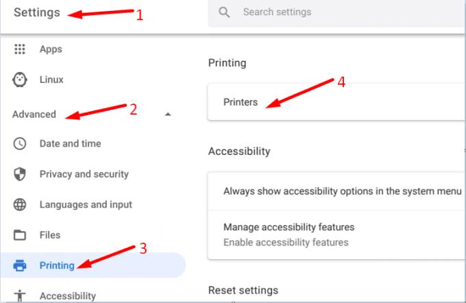 修復 Chromebook 錯誤設置打印機