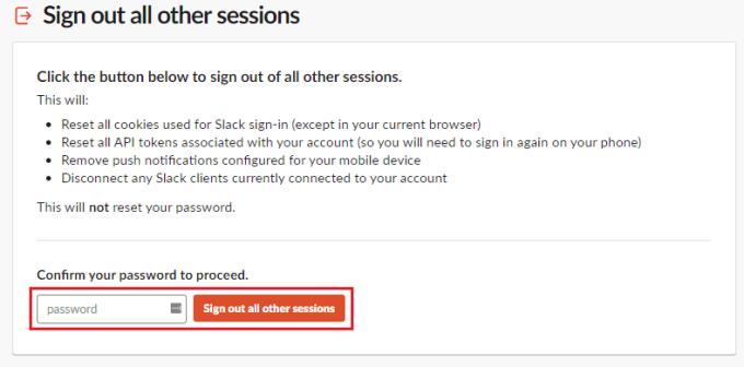 Slack：他のすべてのセッションからサインアウトする方法